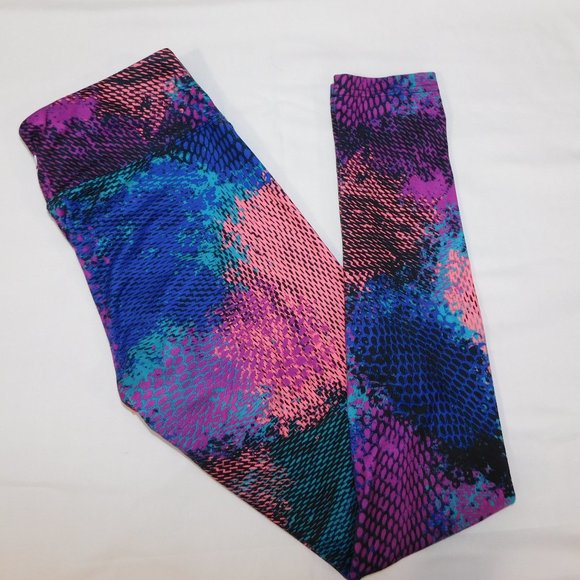 Marika Womens S Rainbow Multicolour Snake Skin  Print Athletic yoga leggings - Picture 1 of 7